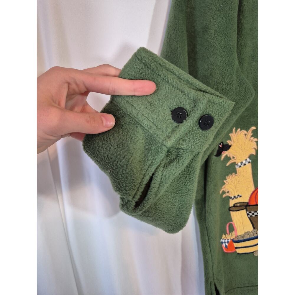 Quacker Factory Green Fall Harvest Jacket Large Top - Picture 7 of 10